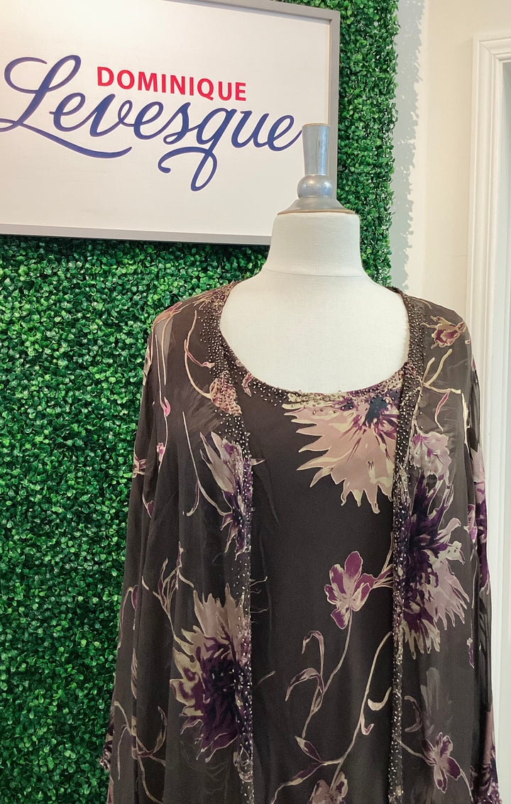 Floral dress on a mannequin with &