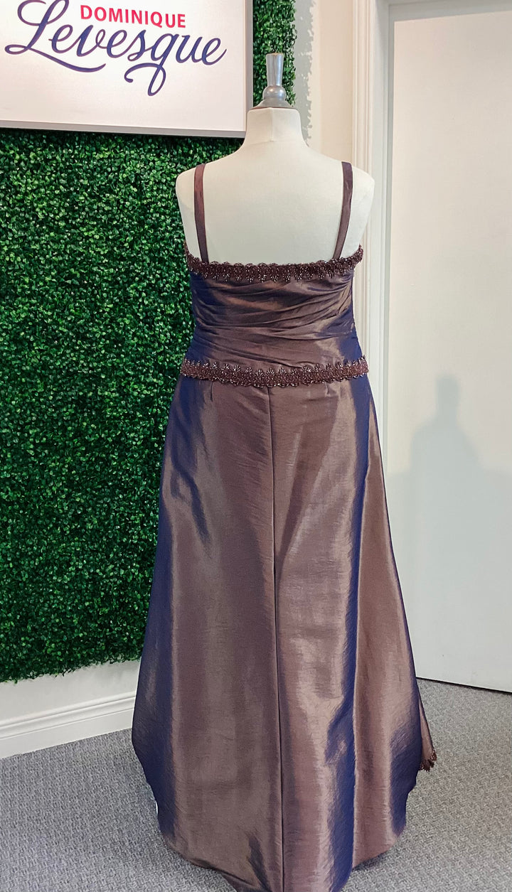 Cocoa evening gown on a mannequin with &
